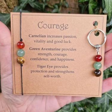 Imagem de Pulseiras femininas com pedras de cristal de energia curativa, conjunto de pulseiras com contas naturais, joias ajustáveis, presentes, One Size, Pedra Cristal, Sem Pedra Preciosa