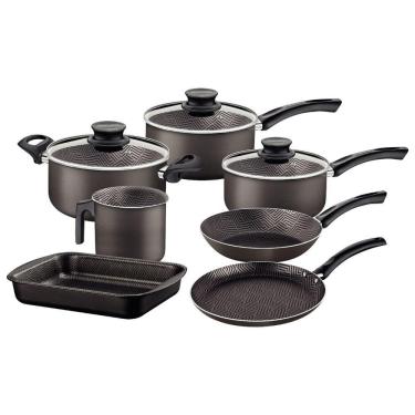 Imagem de Jogo De Panelas Tramontina Paris 7 Peças Cinza Em Alumínio Antiaderente Starflon Max