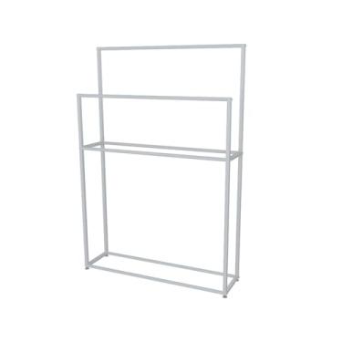 Imagem de porta-toalhas Toalheiro para banheiro, rack para roupas internas, de piso ferro, combinação metal para sala estar(Branco,Médio)