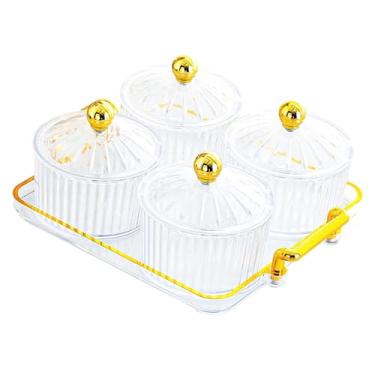 Imagem de Bothyi Bandeja para frutas secas, pote para armazenamento de cozinha, caixa prática para armazenamento de alimentos, prato para doces e nozes, bandeja para, 4 Grades