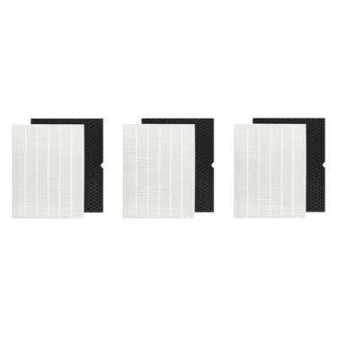 Imagem de Filtro de substituição H 116130 para purificador de ar Winix 5500-2 AM80 Plasmawave, filtro HEPA verdadeiro e filtro de carvão ativado, pacote combo com 3 filtros HEPA verdadeiros + 3 filtros de