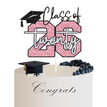 Imagem de Class of 2025 Cake Topper, Congrats Master/PHD, You Did It/Congrats Grad, High School, College Graduation Party Decorations, Gold and Silver Glitter
