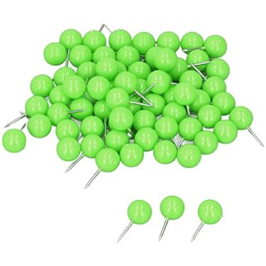 Imagem de Cryfokt Tachas de Mapa de Pino de Pressão de Aço e Plástico Duráveis ​​100 Peças para Marcação de Locais Em Mapas e Placas de Cortiça (Verde)