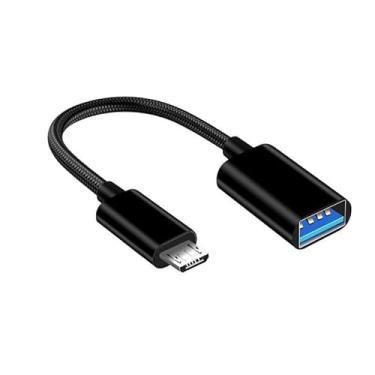 Imagem de Cabo Adaptador OTG USB 2.0 para Android, Micro USB Macho para USB Fêmea, Compatível com Tablets e Celulares, Suporte para Mouse, Teclado e Controle