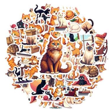 Imagem de 50 peças de adesivos de animais de gatos felino para mala, geladeira, telefone, bagagem, laptop, guitarra, carro, adesivo, brinquedos, guitarra, laptop, capacete, skate