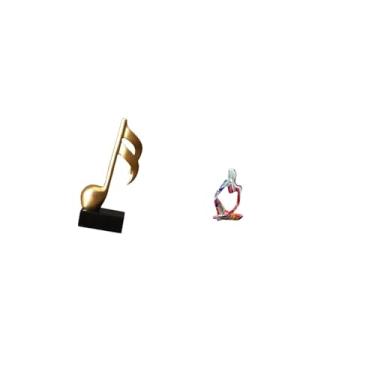 Imagem de Fenteer Escultura Criativa em Resina Representando Um Pensador Musical, Estatueta Decorativa para Mesa, Lareira, Quarto, Escritório, Loja, Estante Ou Como Pre