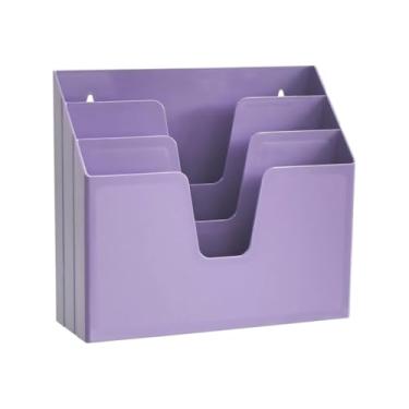 Imagem de Organizador de Papel, Organizador de Escritório para Pastas Triplo Horizontal, 33cm (L) X 11,5cm (P) X 29cm (A)(Lilás Sólido)
