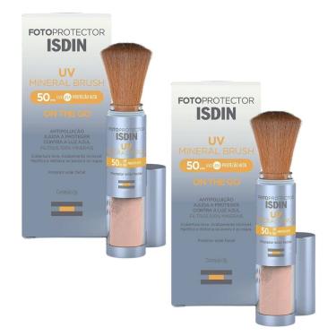 Imagem de Kit 2 Protetor Solar em Pó Isdin UV Mineral Brush FPS 50 On The Go 2g