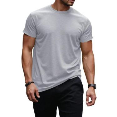 Imagem de Camiseta Masculina de Academia Dry Fit Masculina Lisa Casual Treino Mu