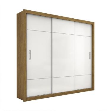Imagem de Guarda Roupa Roupeiro Lotse 3 Portas De Correr 4 Gavetas Carioca Cinamomo Branco