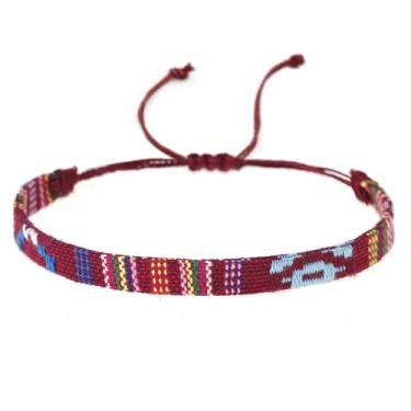 Imagem de Pulseira de tecelagem da amizade para mulheres e homens, tornozeleira colorida, ajustável, feita à mão, joia para presente, Medium, Nylon, Sem Pedra Preciosa