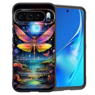 Imagem de CICPLKSE Capa para Google Pixel 10/Pixel 10 Pro de 6,3 polegadas 2025, silicone premium com [forro de microfibra macio antiarranhões], capa protetora à prova de choque, fantasia libélula