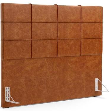 Imagem de Cabeceira Cama Box Casal 140 Cm Roma W01 material sintético Camel - Ly