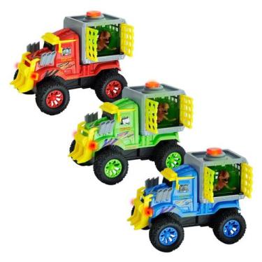 Imagem de Brinquedo Carrinho de Fricção Dino Transporte com Luz e Som Sortido - 