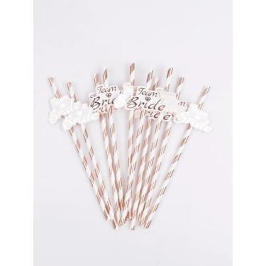 Imagem de 10 peças de canudos de festa, decoração de cupcake, papel folha dourada, garrafa de água, canudos, utensílios de cozinha, presente de Natal (estilo A-10 peças)