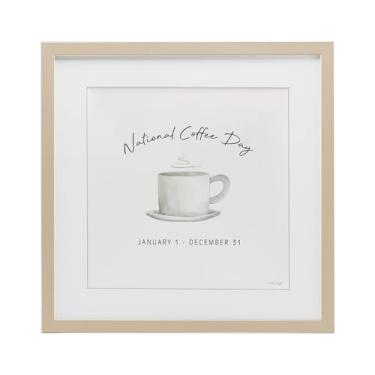 Imagem de Stupell Industries Impressão emoldurada Everyday National Coffee Day Birch sob vidro, design de Cindy Jacobs, 33 x 33