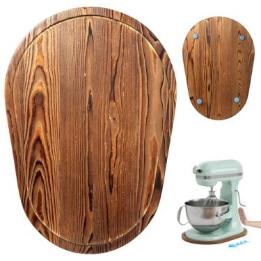 Imagem de ENVTEK Misturador deslizante de madeira de pinho para batedeiras KitchenAid 5-8 Qt Bowl-Lift, bandeja móvel antiderrapante e tapete protetor de bancada, acessórios de cozinha e acessórios