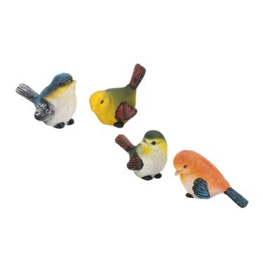 Imagem de HEEPDD Esculturas e Outros Enfeites de Gramado Decoração de Estatueta de Animal Durável para Móveis de Loja Doméstica Jardim de Infância Empresa Decoração de Hotel 4 Peças de Pássaros de Resina, de Pássaros de Resina