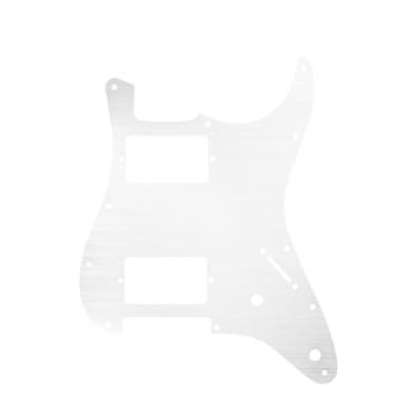 Imagem de DIAO79NI Humbucker Pro 11 Hole HH Guitar Strat Metal Aluminum Pickguard para para-lama americano/mexicano padrão Stratocaster estilo moderno, prata-1ply (alumínio nodizado).