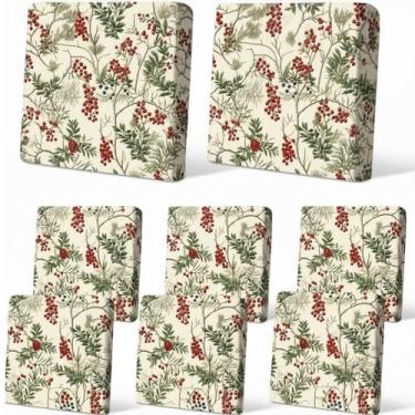 Imagem de Tingjoo 8 peças de capa de almofada elástica para sofá para área externa para substituição de móveis de pátio, capas de sofá para cadeira, protetor macio de flexibilidade