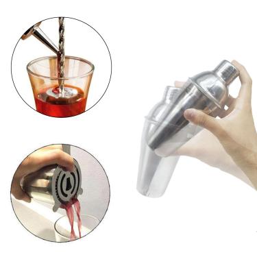 Imagem de Kit Barman Coqueteleira Profissional 500ml 11 Peças Inox Caipirinha Drinks