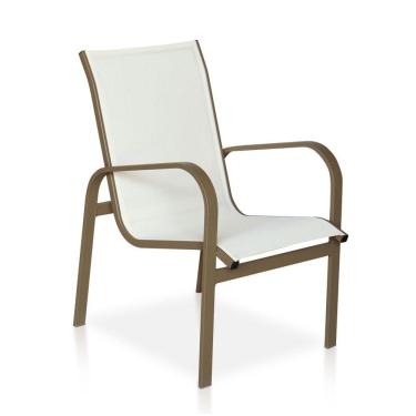 Imagem de Cadeira Para , área Externa, Gourmet E Jardim - Cappuccino Em Tela Sling Branco