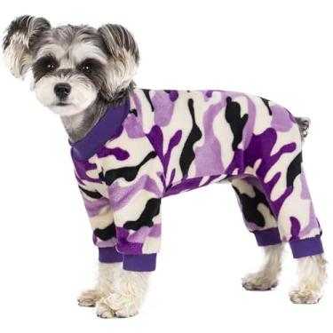 Imagem de Pijama para cães pequenos, macacão camuflado de inverno para cachorro, macacão quente de veludo, bodies para cachorrinhos, roupas de inverno para meninas e meninos para chihuahua, yorkie, xícara de