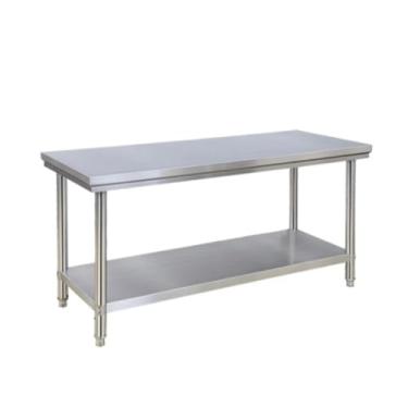 Imagem de Mesa de aço inoxidável para preparação de alimentos, mesa de metal de cozinha comercial com pé ajustável para restaurante, casa e hotel (90 x 60 x 80 cm/35,4 x 23,6 x 31,4 cm)