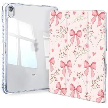 Imagem de Jngnpn Capa para iPad A16 11ª geração 11 polegadas 2025, iPad 10ª geração 10,9 polegadas 2022, capa fina com três dobras transparente traseira transparente com suporte para lápis e capa hibernar