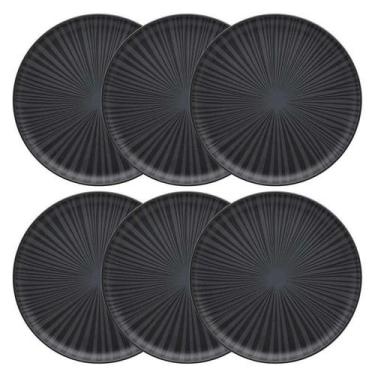 Imagem de Jogo de 6 Pratos Rasos 26 Cm Oxford Flat Ônix