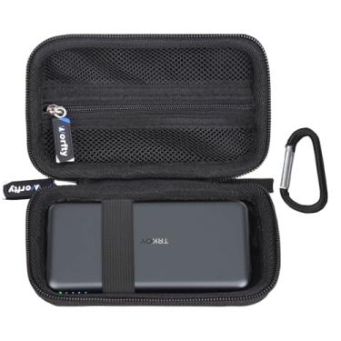 Imagem de Worfty Capa para carregador portátil Baseus Magsafe certificado Qi2 10.000 mAh carregador magnético – Bolsa protetora para transporte de viagem (preto)