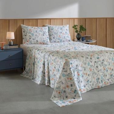 Imagem de Jogo de Cama Solteiro Passaportes 3 Peças Algodão Dohler - Döhler