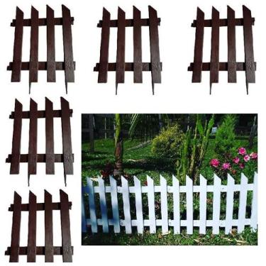 Imagem de Cerca Para Jardim Grande Kit 9 Decorativa Marron G Faz 3 mts - JR