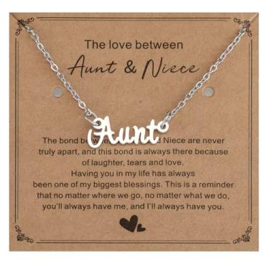 Imagem de AHAETH Colar de tia para mulheres de sobrinho, sobrinha, melhor tia para ser aniversário no dia das mães, presente de tia