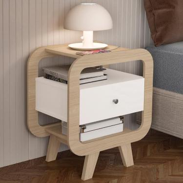 Imagem de Mesa De Canto Lateral 55cm Para Quarto Nora /branco A09 - Mpozenato