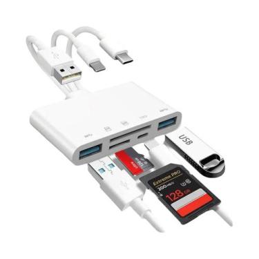 Imagem de Leitor De Cartão Universal 8 Em 1 USB3.0 Tipo-C SD TF Lighting Adaptad