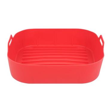 Imagem de Forros de silicone para fritadeira a ar | tapetes reutilizáveis com alça - forro de forno, bandeja de assar, para pratos de cozinha, vegetais, pizza, salsicha, bolo, batatas fritas, bacon, lanche