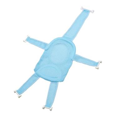 Imagem de Generic Suporte para Banheira Infantil Tapete de Banho Ajustável Textura Antiderrapante para Recém-nascidos e Bebês Azul