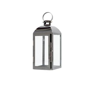 Imagem de Castiçal de lanterna de ouro rosa de aço inoxidável, suportes, suporte de vidro, decoração romântica de castiçal, preto M 02, D