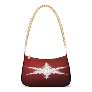 Imagem de CEBUGI Bolsas transversais femininas bolsa de ombro floco de neve bolsa clutch elegante com alça de corrente