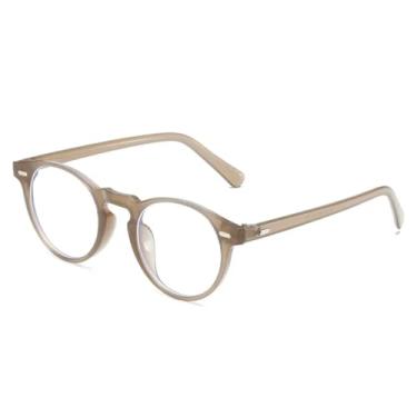 Imagem de HCPIHF Óculos de sol punk redondos pequenos vintage, moda feminina, rebites, transparentes, degradê, uv400, masculino (jelly tea clear)