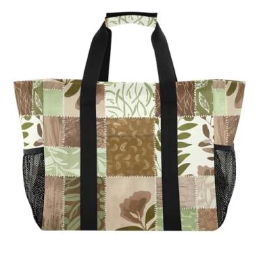 Imagem de Wassud Tulipas abstrato floral reutilizável sacola grande bolsa de lona impermeável organizador para praia, piquenique, lavanderia, viagem