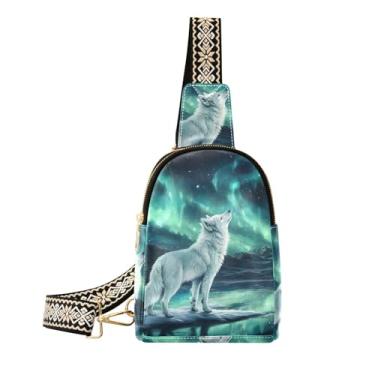 Imagem de CEBUGI Bolsa feminina Wolf pequena tiracolo de couro, pochete para trilhas, viagens ao ar livre