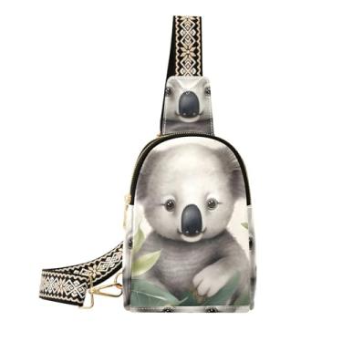 Imagem de CEBUGI Koala pequena bolsa tiracolo feminina de couro, pochete para caminhadas, viagens ao ar livre