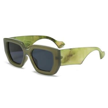 Imagem de Óculos de Sol UV400 - Lentes degradê coloridas de haste larga para homens e mulheres, ideais para esportes ao ar livre, corrida e ciclismo, na cor verde escuro.