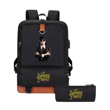 Imagem de Mochila escolar às quartas-feiras, desenho animado para crianças, 2 unidades/conjunto