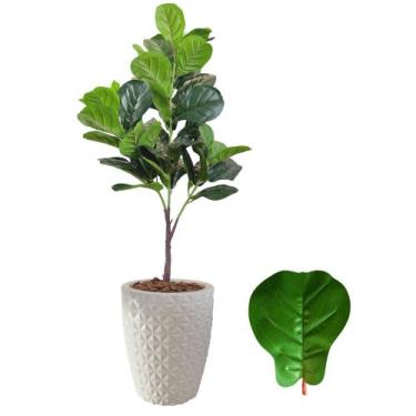 Imagem de Planta Fícus Lyrata Artificial Arranjo Completo Com Vaso - Flor Imp