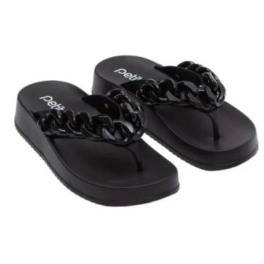 Imagem de Tamanco Chinelo Feminino Petite Jolie Corrente Conforto Estiloso PJ722