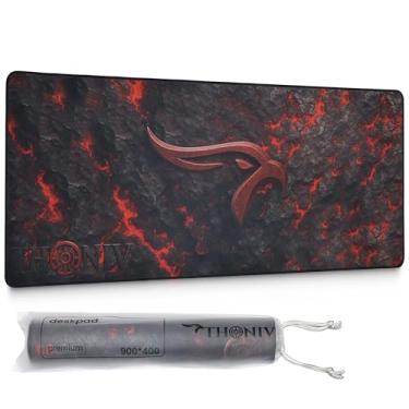 Imagem de THONIV - Tapete de mouse para jogos GG, tapete de mesa de 90 x 40 cm – Tapete de mouse grande com base de borracha antiderrapante, superfície lisa para trabalho e lazer, almofada de mesa estendida