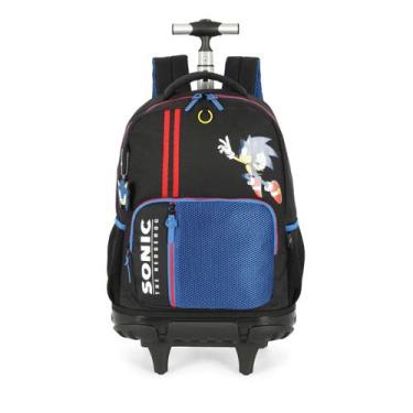Imagem de Mochila de Rodinhas Escolar Sonic Ouriço Meninos Juvenil - Luxcel, Pre